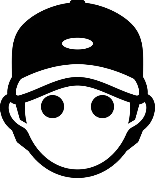 Man Wearing Baseball Cap Icon — Stock Vector