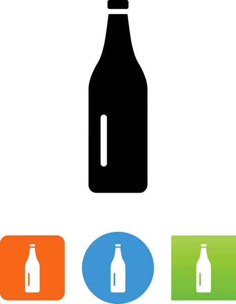 Botella Vidrio Icono Vector — Vector de stock