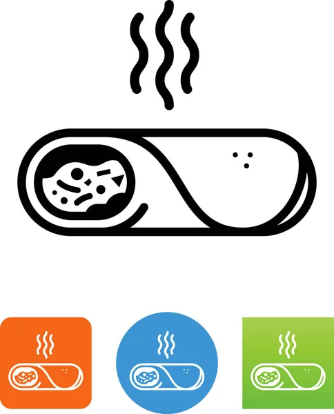 Burrito Icône Vectorielle Alimentaire Mexicaine — Image vectorielle