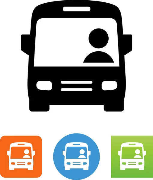 Ônibus Com Ícone Vetor Driver — Vetor de Stock