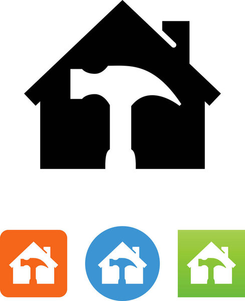 House with hammer vector icon