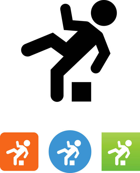 Person tripping over an obstacle vector icon