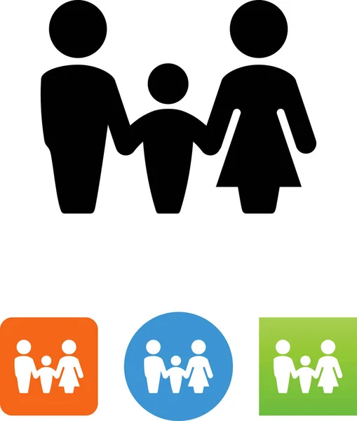 Man Vrouw Kind Familie Vector Pictogram — Stockvector