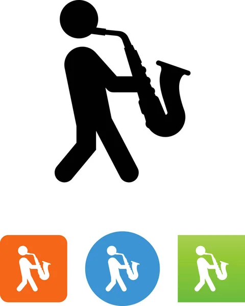 Saxofon Hráče Vektorové Ikony — Stockový vektor