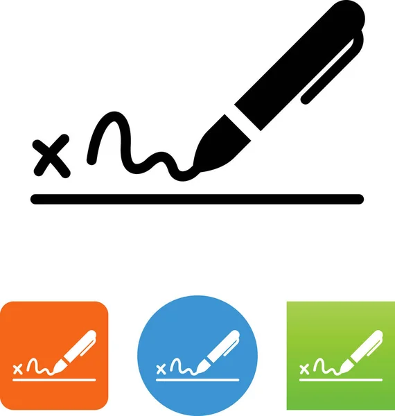 Pluma Escribir Icono Vectorial Firma — Archivo Imágenes Vectoriales