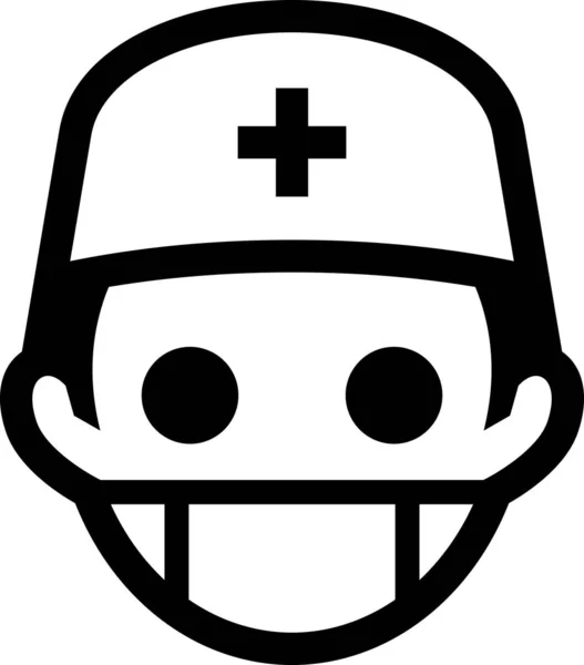 Man Wearing Surgical Mask Icon - Stok Vektor