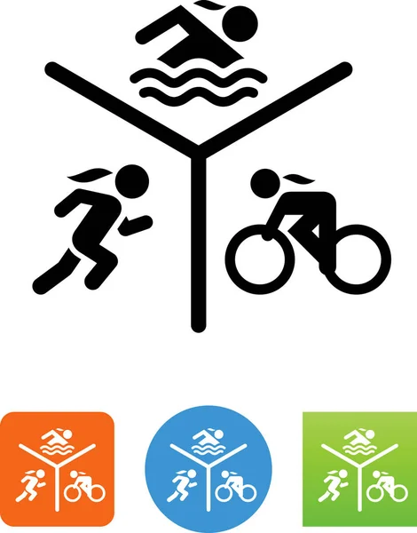 Run Bike Swim Icono Del Vector — Vector de stock