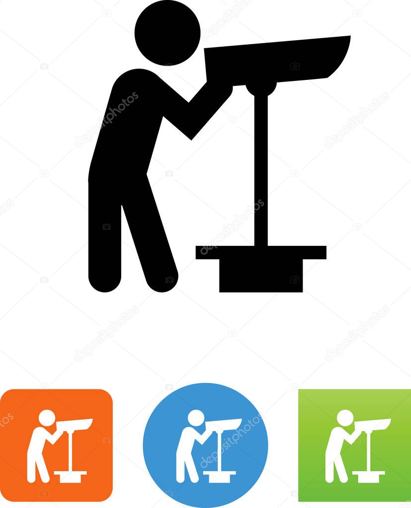 Person looking through a view finder vector icon