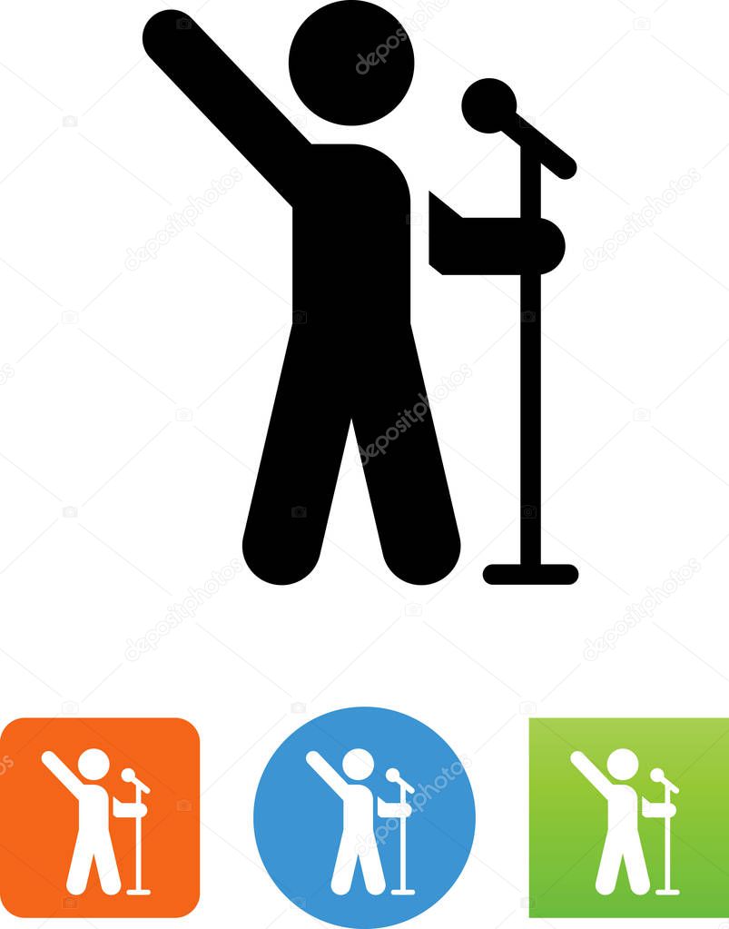 Singer with a microphone vector icon