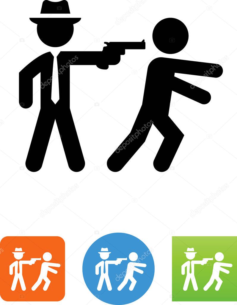 Assassinate mafia gangster vector icon