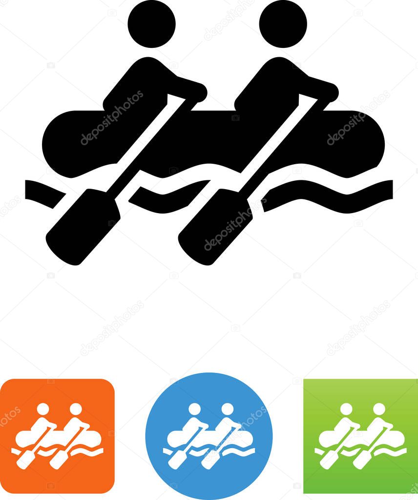 White water rafting vector icon