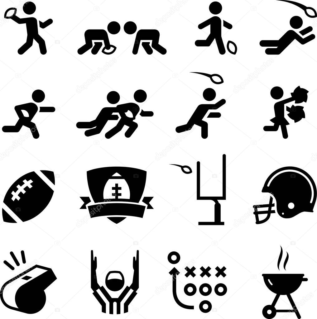 American football vector icons