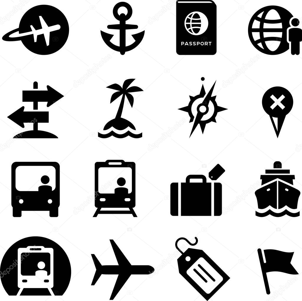 Travel vector icon set
