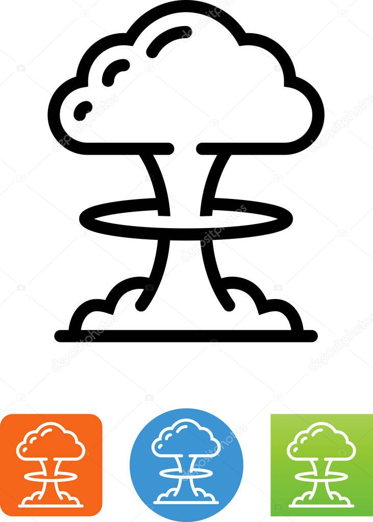 Mushroom cloud nuke vector icon