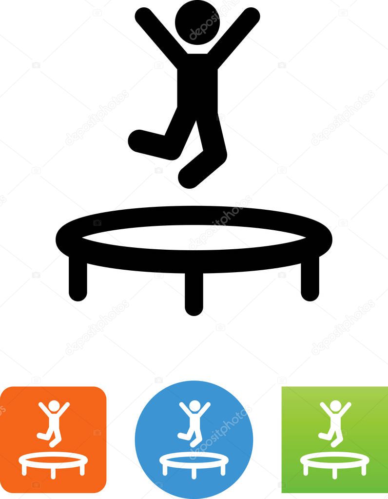 Person jumping on a trampoline vector icon