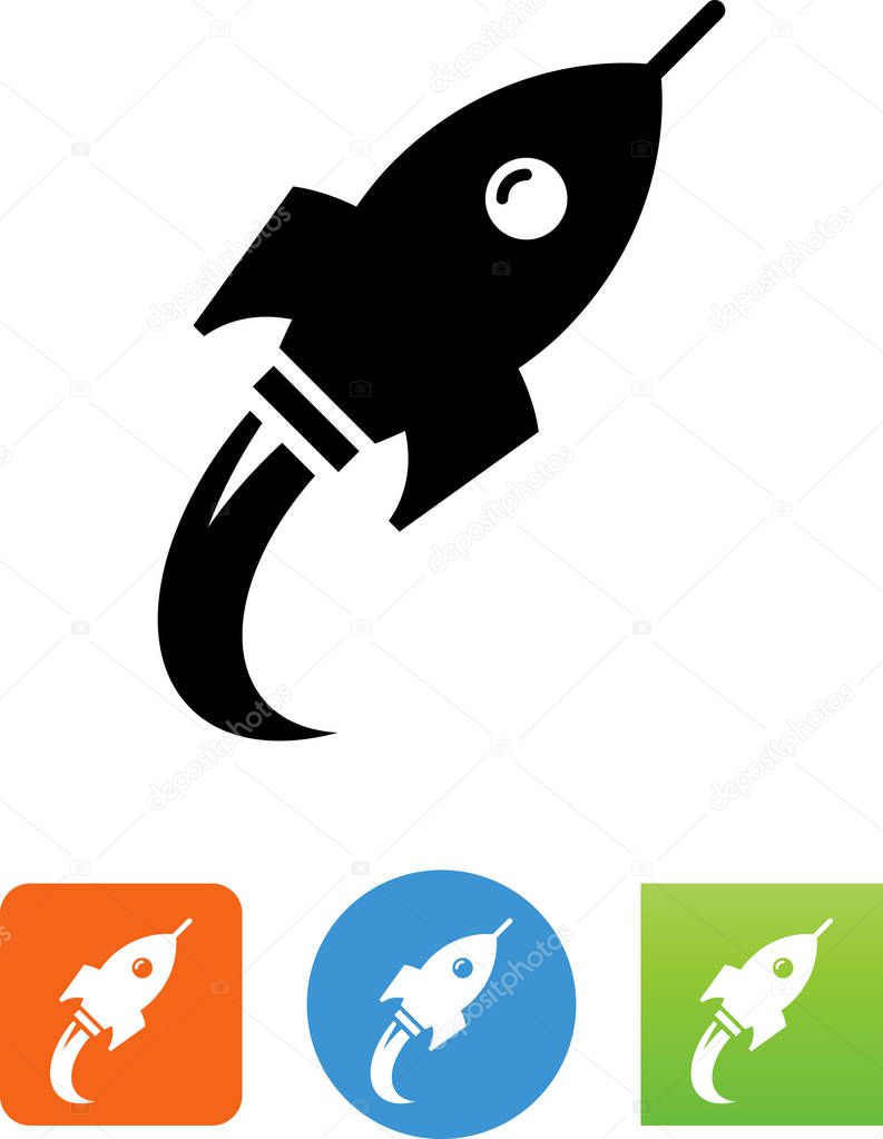 Futuristic rocket vector icon