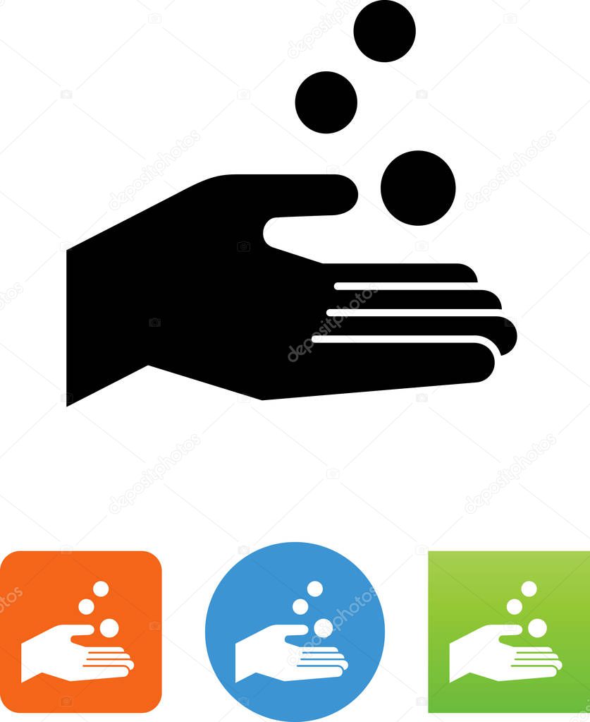 Hand receiving coins vector icon