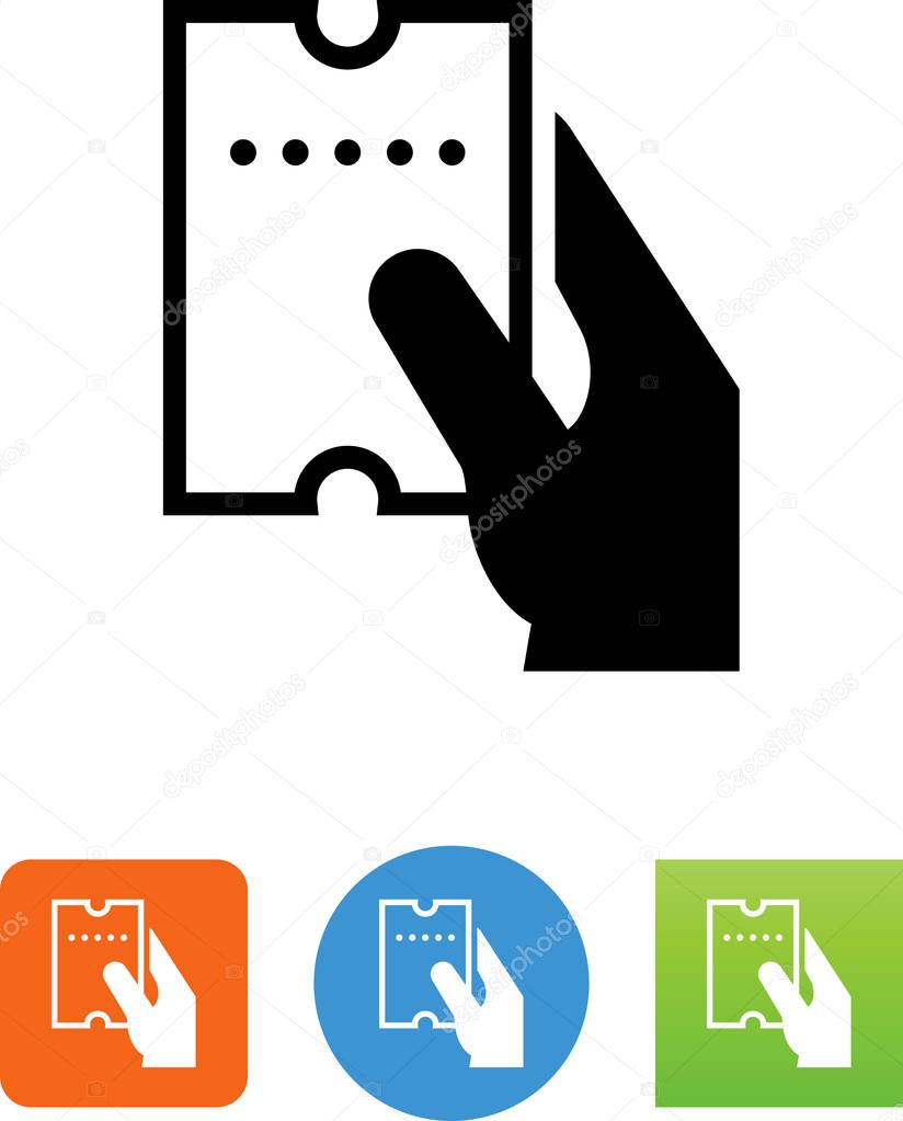 Hand Holding Perforated Ticket Icon