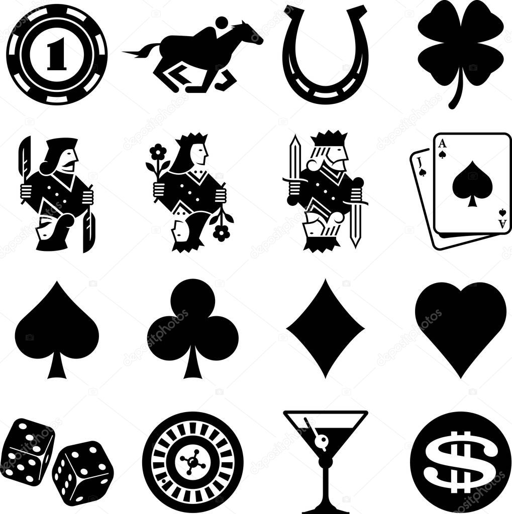 Gambling and casino vector icons
