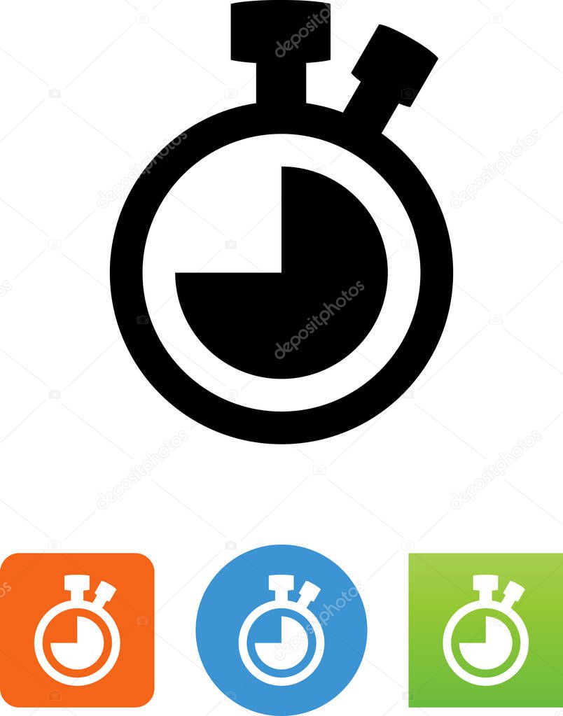 Timer with 3/4 counted down vector icon