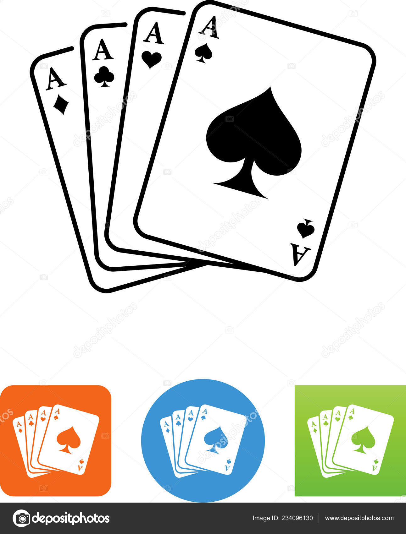 Aces Spades Clubs Diamonds Hearts Icon Stock Vector Image by ©popicon