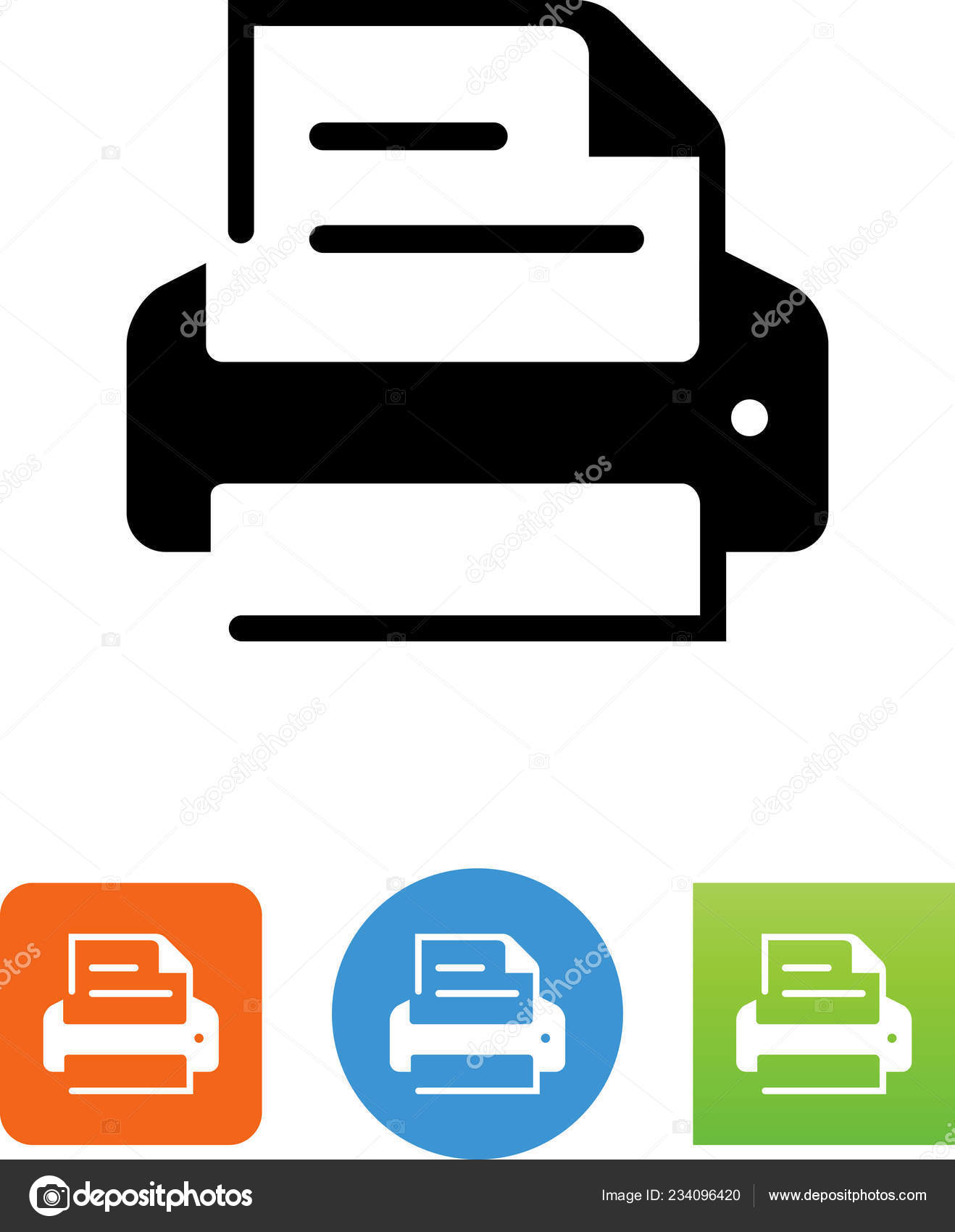 Desktop Printer Vector Icon Stock Vector C Popicon 234096420
