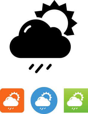 Kısmen fırtınalı vektör simgesi