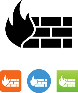 Güvenlik duvarı koruması vektör simgesi