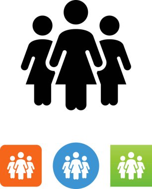 Grup üç kadın vektör simgesi