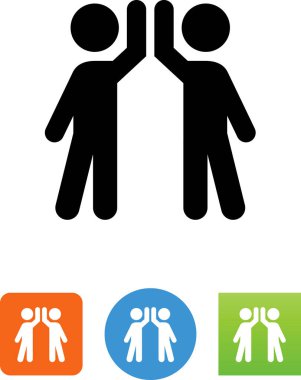 Men Doing A High Five Icon clipart