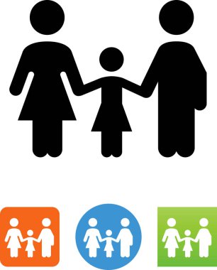 Adam, kadın ve kız vektör simgesi