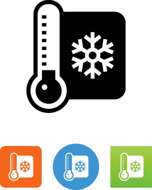 Bir kar tanesi vektör simgesi ile soğuk termometre
