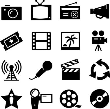 TV, film, radyo ve yayın simgeler