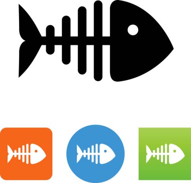 Balık iskelet kemikleri vektör simgesi