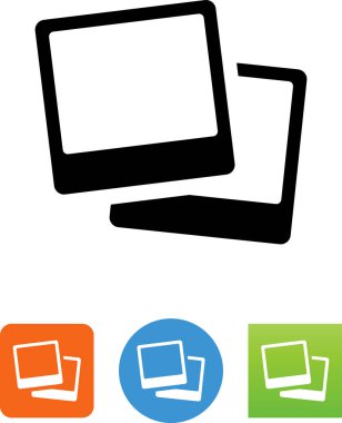 İki fotoğraf vektör simgesi