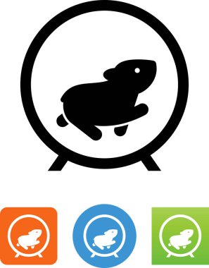Bir hamster tekerlek vektör simgesi çalışan hamster