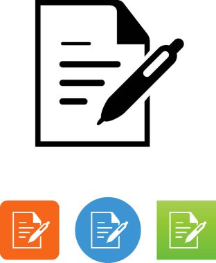 belge ile kalem vektör simgesi