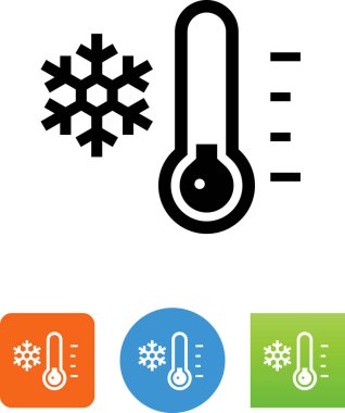 Bir kar tanesi vektör simgesi ile termometre