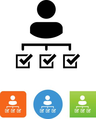 Denetim listesi vektör simgesi olan kişi