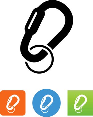 Carabiner klip vektör simgesi