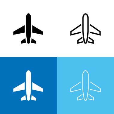 Uçak Icon Set, vektör çizim