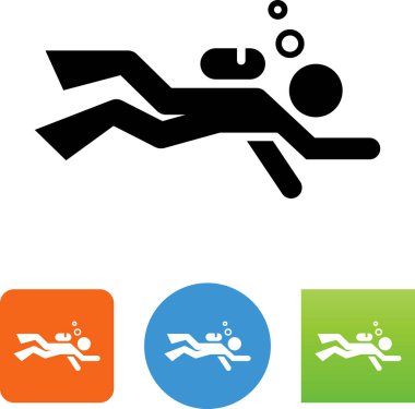 Scuba diving vektör simgesi