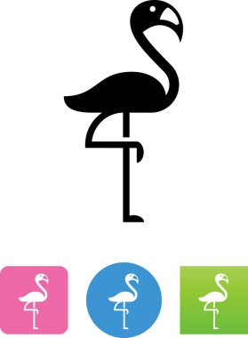 Flamingo kuş vektör simgesi