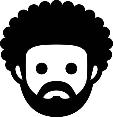 Adam Afro saç ve sakal simgesi