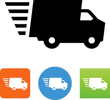 Hızlı gemi teslimat kamyonu vektör simgesi