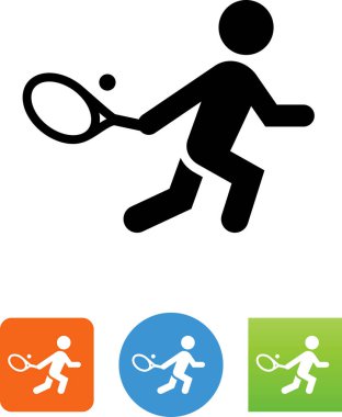 Bir tenis topu vektör simgesi isabet kişi