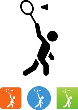 Badminton oyuncu vektör simgesi