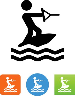 Kişi waterboarding vektör simgesi