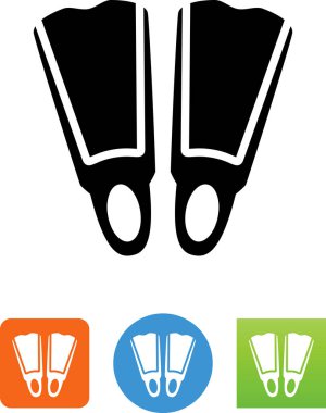 Yüzme yüzgeçleri vektör simgesi