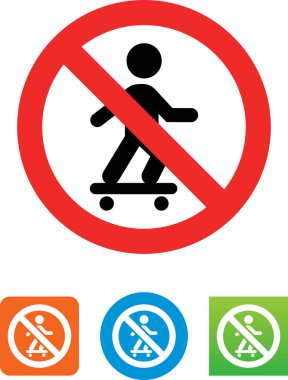 No skateboarding vector icon clipart